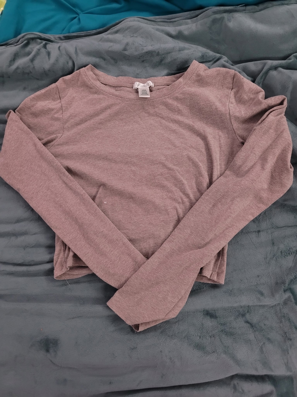 Bozzolo Mauve Long Sleeve Crop Tee